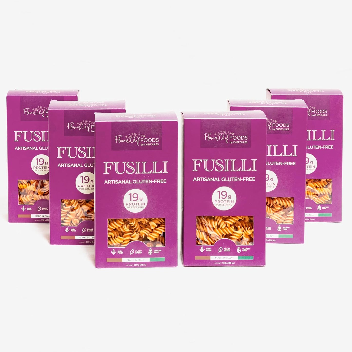 Flower Chef Foods Artisanal Gluten Free Pasta – High Protein Fusilli Pasta (Pack of 6)
