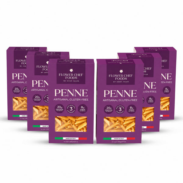 Flower Chef Foods Artisanal Gluten Free Pasta – High Protein Penne Pasta (Pack of 6)