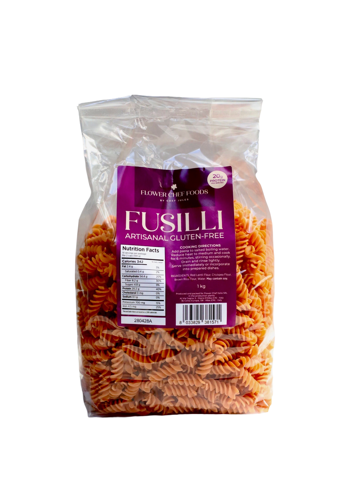 High Protein Gluten-Free Fusilli Pasta — Made in Italy